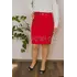 Красная молодежная юбка с декором пуговицы